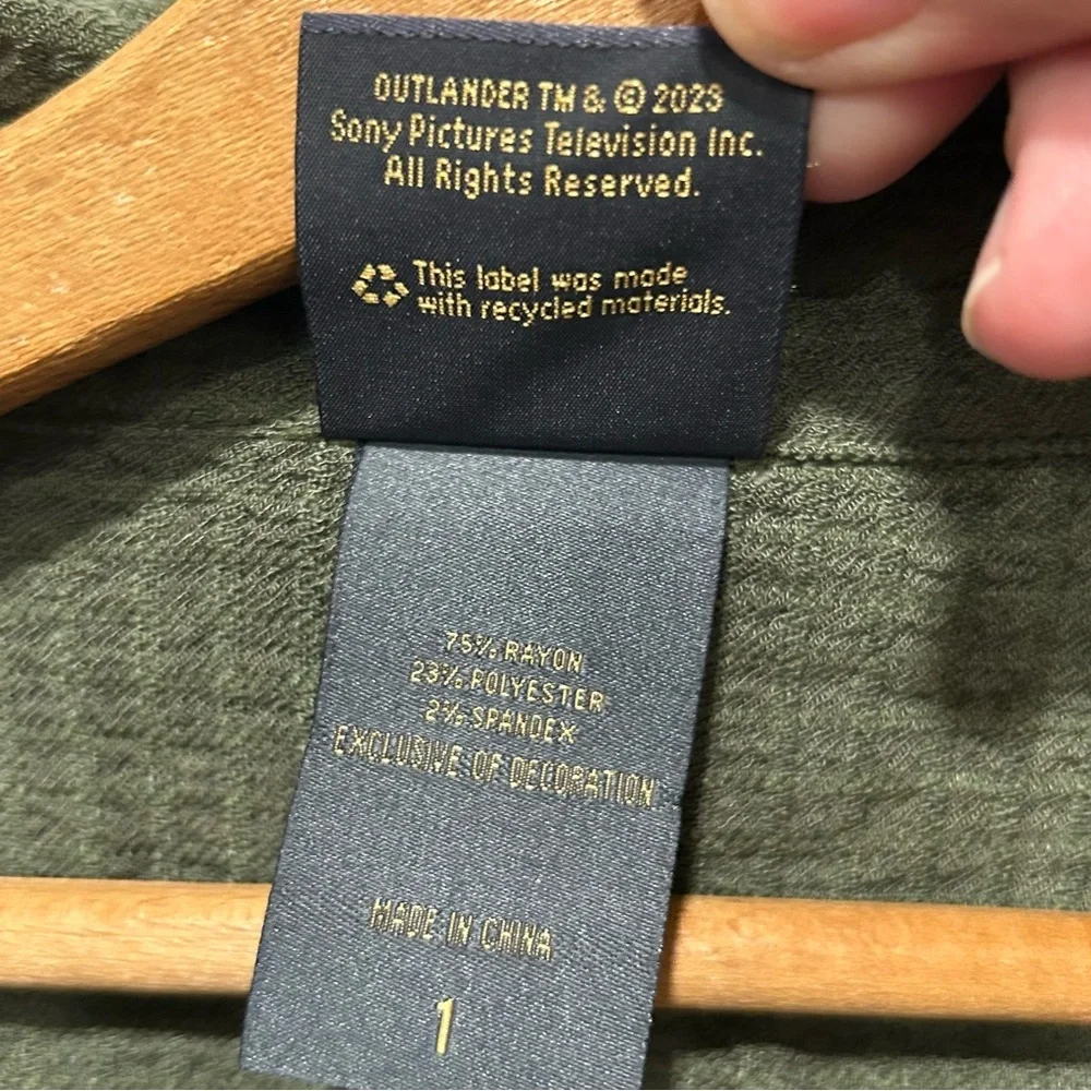 Torrid Outlander Dragonfly Mini Bell Sleeve Collared Shirt Dress Plus Sz 1 (1X) - Picture 7 of 8